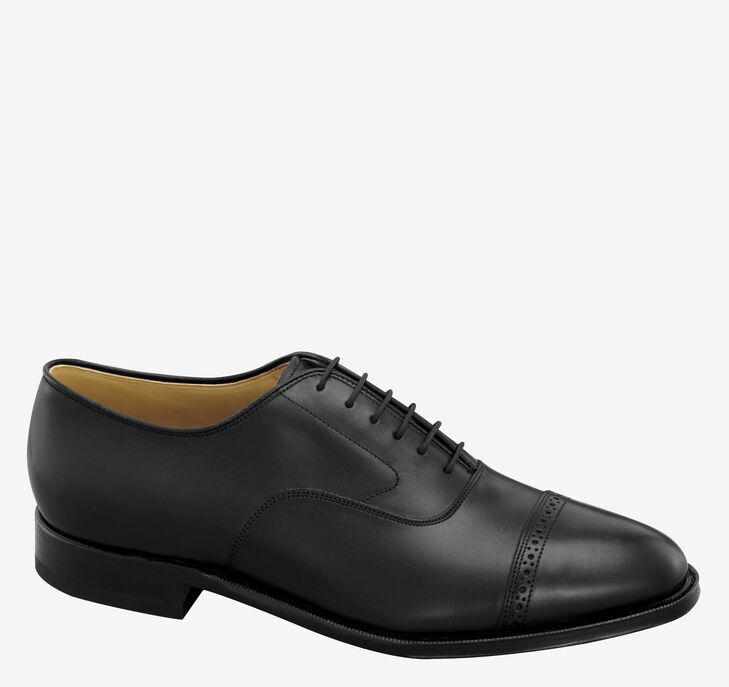 Johnston & Murphy Aldrich II Cap Toe Smooth Snörskor Herr - Svarta Finskor [PV1562039]